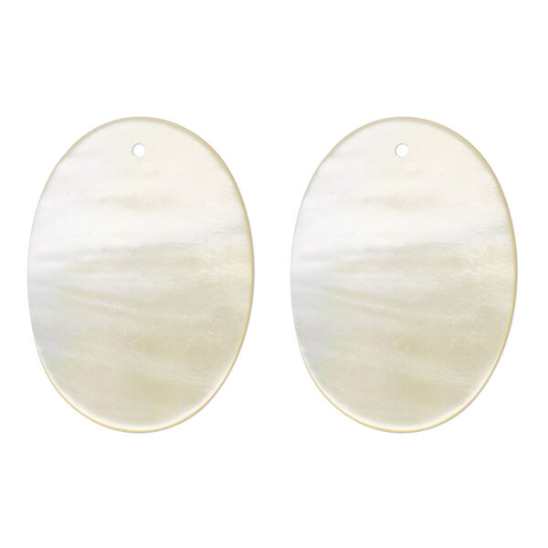 Drop, gold lip shell (natural), 25x18mm oval, Mohs hardness 3-1/2. Sold per pkg of 2. image number 0