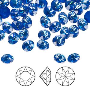 Chaton 12pk crystal royal blue DeLite, Crystal Passions® 6.14-6.32mm round SS29 1088