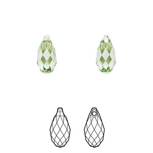 Briolette 144pk peridot, Swarovski® ReCreated™ 11x5.5mm pendant drop 6010