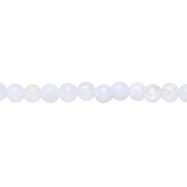 Bead, blue lace agate (natural), 4mm round, B grade, Mohs hardness 6-1/2 to 7. Sold per 15-1/2" to 16" strand. image number 0