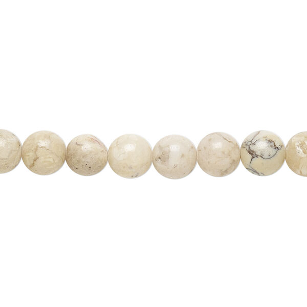 Bead, moss opal (natural), 6mm round, B grade, Mohs hardness 5 to 6-1/2. Sold per 15-1/2" to 16" strand. image number 0