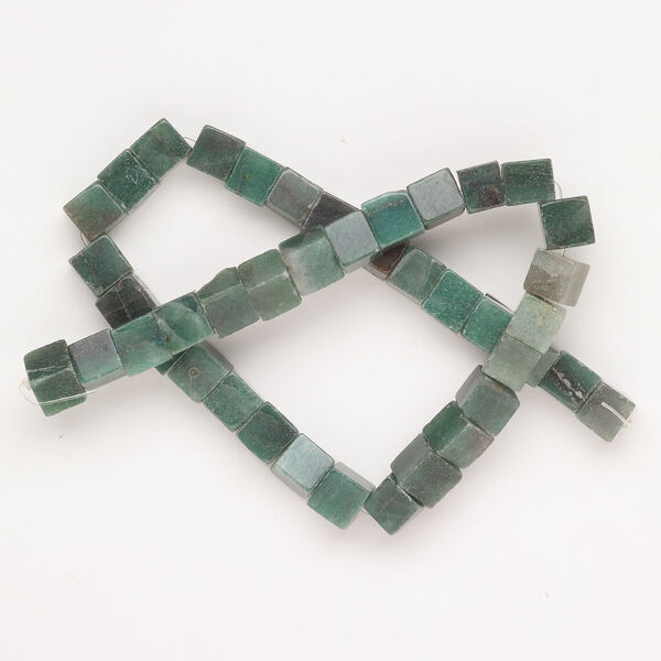 Green aventurine 1pkg1, cube bead natural 15 inch 9-10mm image number 0