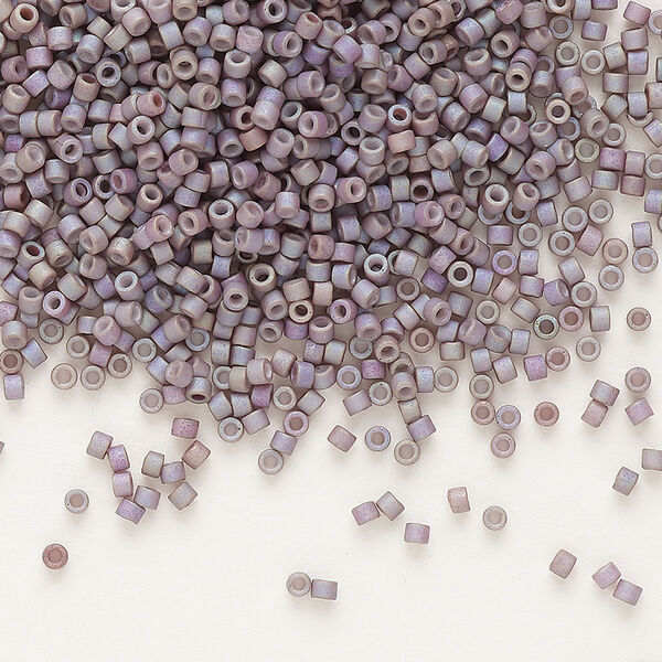 Seed bead, Delica®, glass, pkg/50g, #11 round, opaque gold luster rainbow grape (DB-1065). image number 0