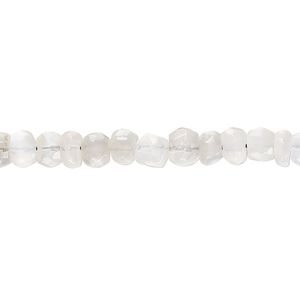 White moonstone 1pkg1, hand-cut faceted rondelle bead natural 8 inch 4x3mm-6x4mm