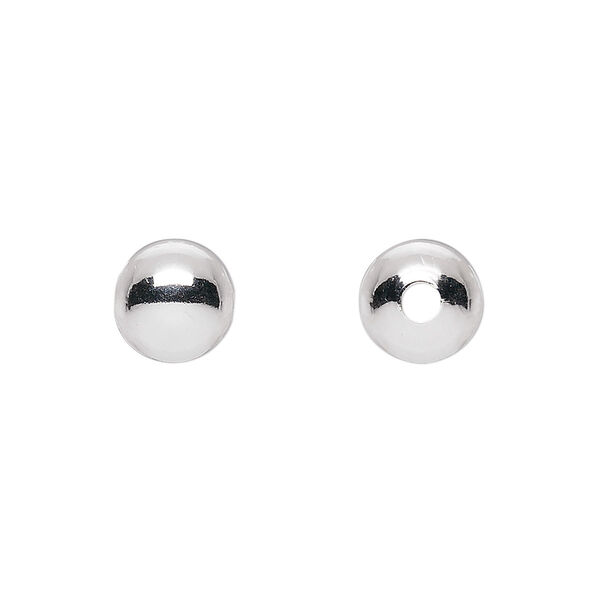 Bead, sterling silver, 9mm seamless round. Sold per pkg of 10. image number 0