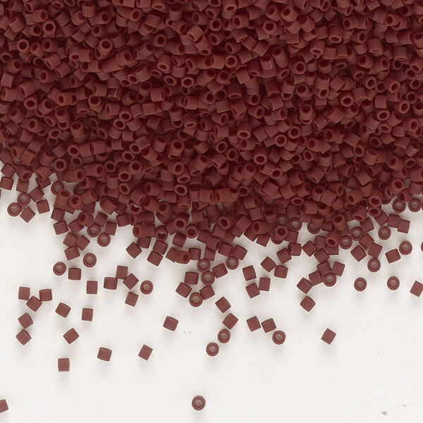 Seed bead, Delica®, glass, pkg/7.5g, #15 round, opaque matte espresso (DBS-1910). image number 0