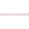 Bead, glass 1pkg8, opaque pink and white, 10mm hand-painted round. image number 1