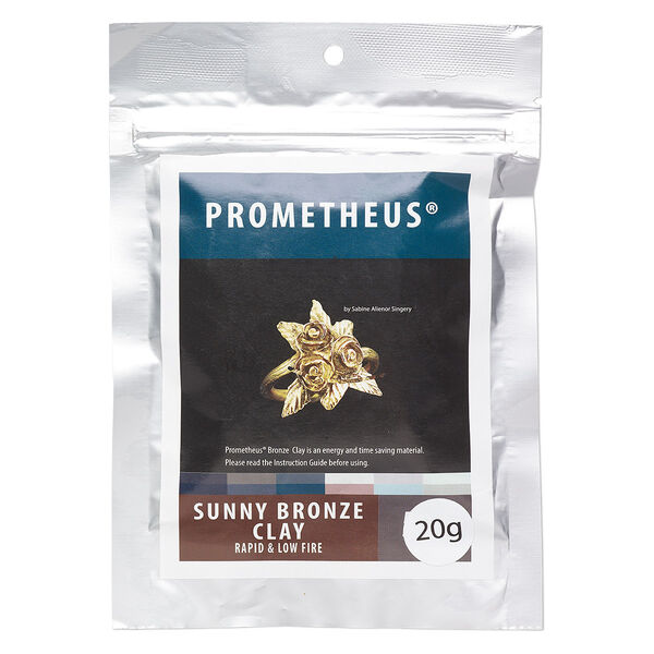 Prometheus® sunny bronze clay, pkg/20g, rapid and low fire formula. image number 0