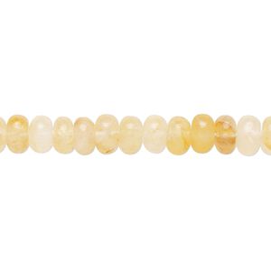 Yellow iron quartz 1pkg1, hand-cut rondelle bead natural 14 inch 6x3mm-7x4mm