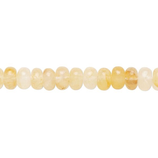 Yellow iron quartz 1pkg1, hand-cut rondelle bead natural 14 inch 6x3mm-7x4mm image number 0
