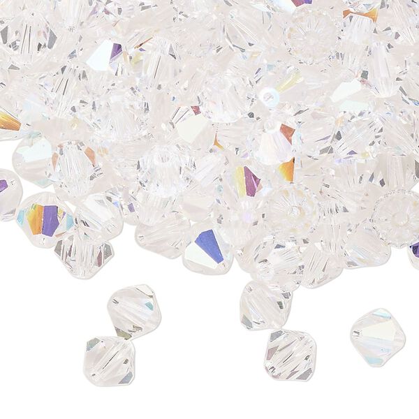 Bead 144pk crystal glitter, Preciosa Czech crystal 6mm bicone image number 0
