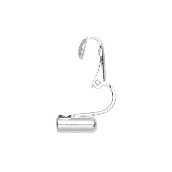 Ear wire 1pkg10, earclip converter, gold-plated brass / silicone, 16mm fishhook with 10mm barrel, fits up to 20 gauge earstud, 5 pair image number 2