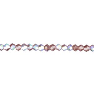 Bead 1pk 16 facets translucent medium purple AB, Celestial Crystal® 3mm bicone 15.5-16 inch