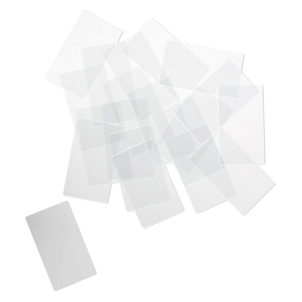 Design element, glass, clear, 1-3/4 x 1-inch flat rectangle with grounded edges. Sold per pkg of 20. image number 0