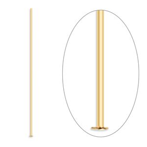 Head pin, gold-plated brass, 1-1/2 inches, 24 gauge. Sold per pkg of 500.