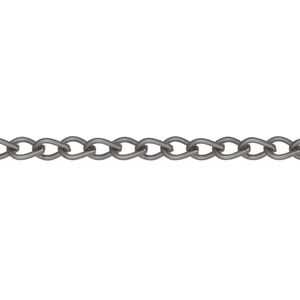 Chain, matte gunmetal-finished steel, 4.5mm teardrop. Sold per 5-ft section.