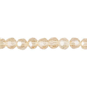 Bead 144pk translucent crystal golden shadow, Celestial Crystal® 6mm round