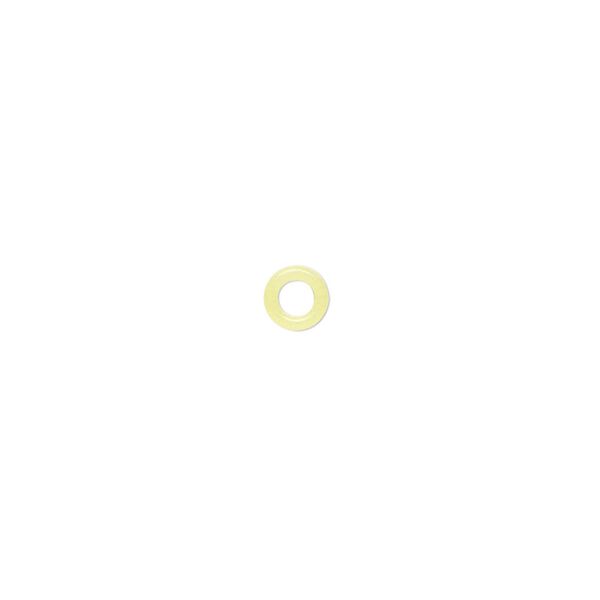 Component, Oh! Ring™, silicone, pale yellow glow-in-the-dark, 5mm round with 2.5mm hole. Sold per pkg of 500. image number 0