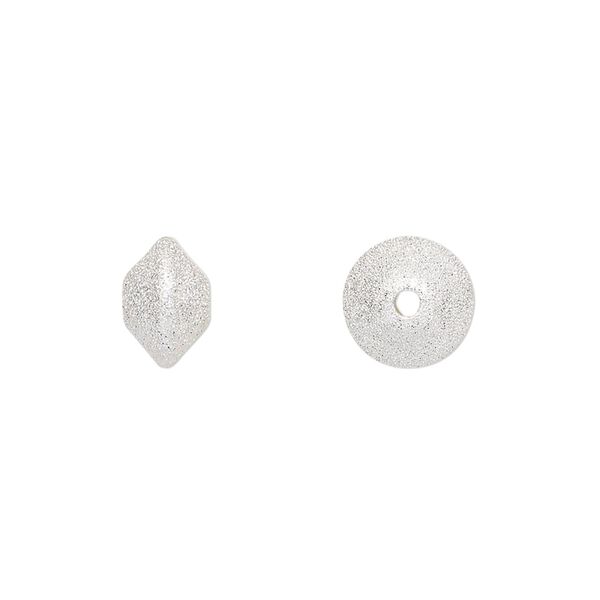 Bead, sterling silver, 9.5x6mm hollow stardust saucer. Sold per pkg of 2. image number 0
