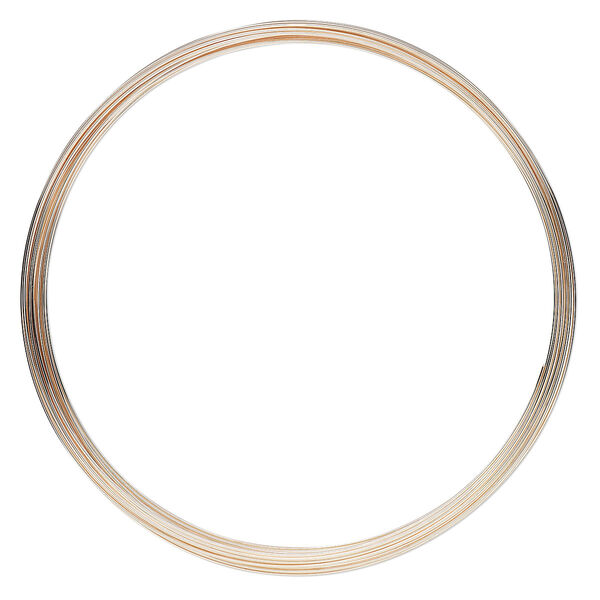 Memory wire, Beadalon®, rose gold-plated carbon steel, 3-5/8 inch necklace, 0.6mm thick. Sold per 0.5-ounce pkg, approximately 15 loops. image number 0