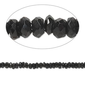 Black spinel 1pkg1, hand-cut faceted rondelle bead natural 13 inch 2x1mm-4x2mm