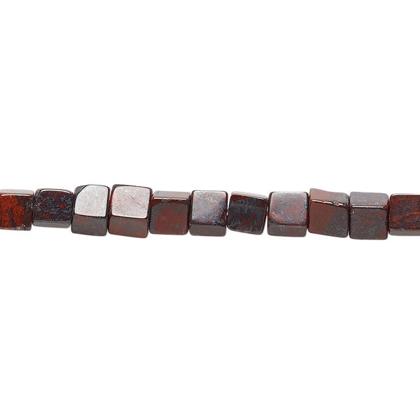 Bead, brecciated jasper (natural), 4x4mm cube, B grade, Mohs hardness 6-1/2 to 7. Sold per 15-1/2" to 16" strand. image number 0