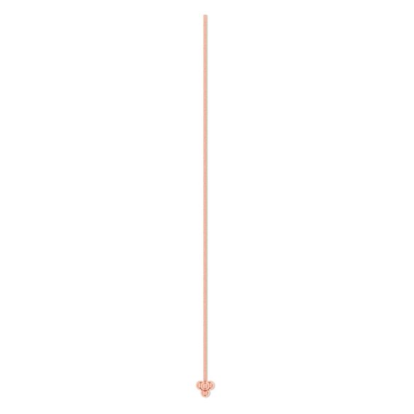 Head pin, copper, 2-1/2 inches with 3mm triangle head, 22 gauge. Sold per pkg of 24. image number 0