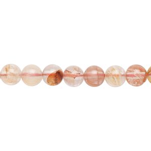 Hematoid quartz 1pkg1, round bead natural 15.5-16 inch 6mm
