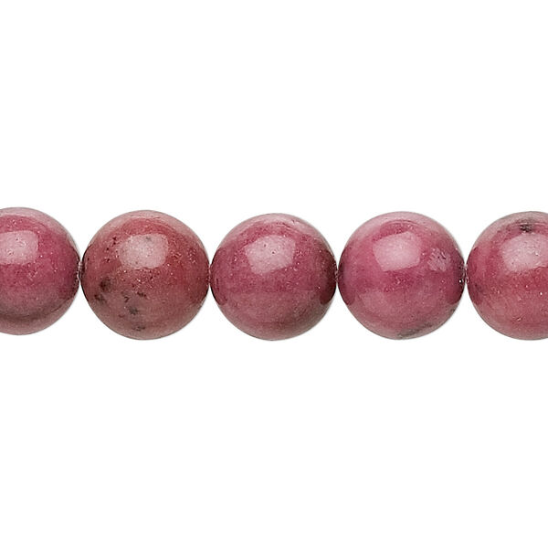 Bead, rhodonite (natural), 10mm round, B grade, Mohs hardness 5-1/2 to 6-1/2. Sold per 15-1/2 to 16-inch strand. image number 0