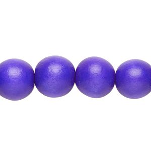 Bead, Taiwanese cheesewood (dyed / waxed), cobalt, 11-12mm round. Sold per pkg of (2) 15-1/2" to 16" strands.