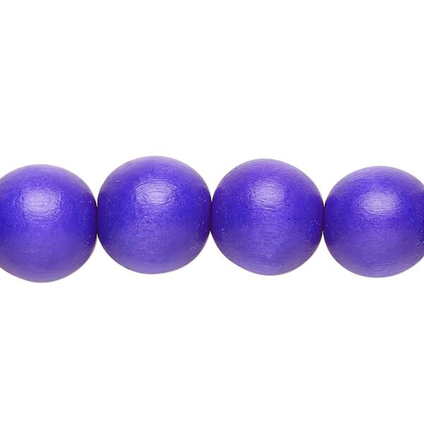 Bead, Taiwanese cheesewood (dyed / waxed), cobalt, 11-12mm round. Sold per pkg of (2) 15-1/2" to 16" strands. image number 0