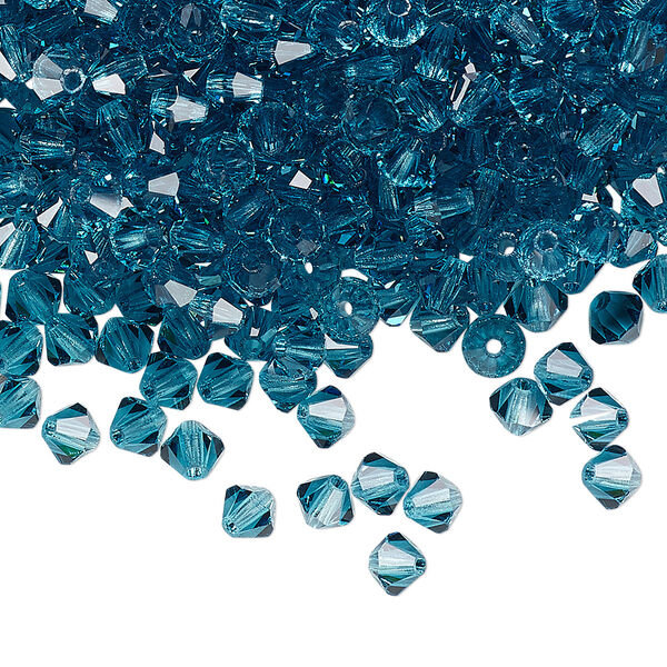 Bead 144pk indicolite, Preciosa Czech crystal 4mm bicone image number 0
