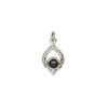 Black onyx / sterling silver 1pkg1, antiqued marquise drop 13.5x9mm image number 1