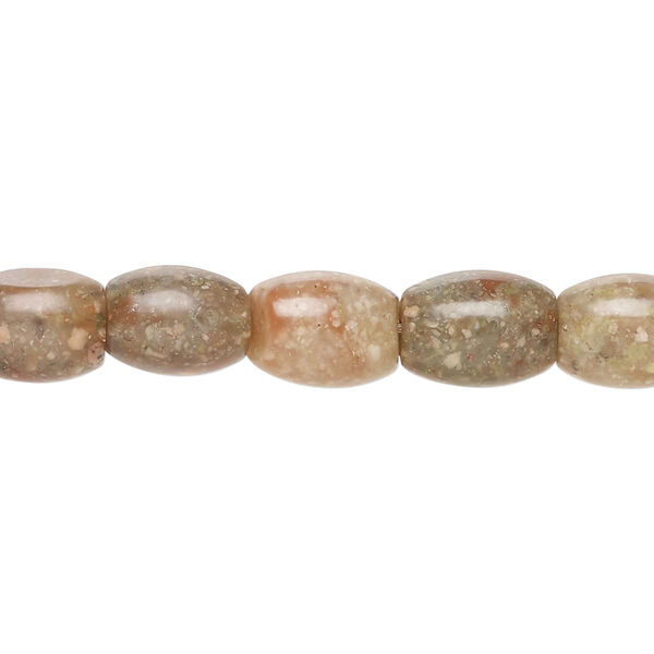 Autumn jasper 1pkg1, barrel bead natural, 15 inch 9x7mm-11x8mm image number 0