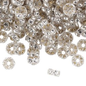 Bead 12pk clear and crystal foil back, Crystal Passions® 6x3mm mini rondelle 4720/102