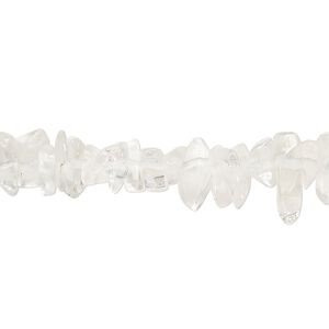 Bead, glass, clear, small to extra-large chip. Sold per 30-inch strand.