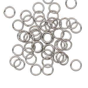 Jump ring, stainless steel, 6mm welded round, 4.4mm inside diameter, 20 gauge. Sold per pkg of 50.