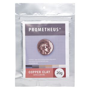 Prometheus® copper clay, pkg/20g, rapid and low fire formula.