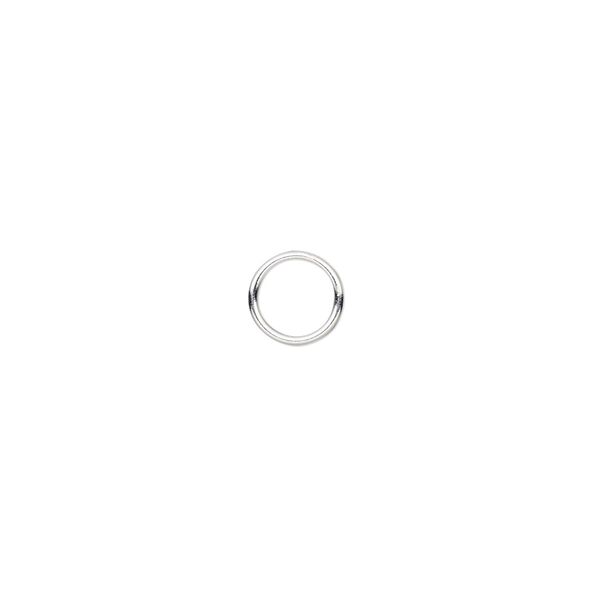 Jump ring, sterling silver, 7mm soldered round, 5.5mm inside diameter, 20 gauge. Sold per pkg of 20. image number 0