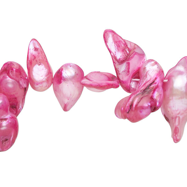 Pearl 1pkg1 freshwater, top-drilled baroque, 15 inch light mulberry 8x6mm-17x11mm cultured image number 0