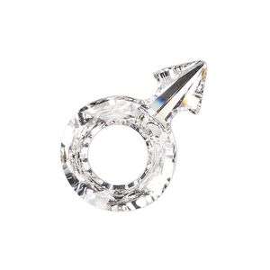 Fancy stone 1pk crystal foil back, Crystal Passions® 30x19mm male symbol 4878