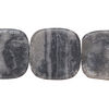 Grey-black marble 1pkg1, rounded flat rectangle bead natural, 15 inch 20-21mm matte image number 0