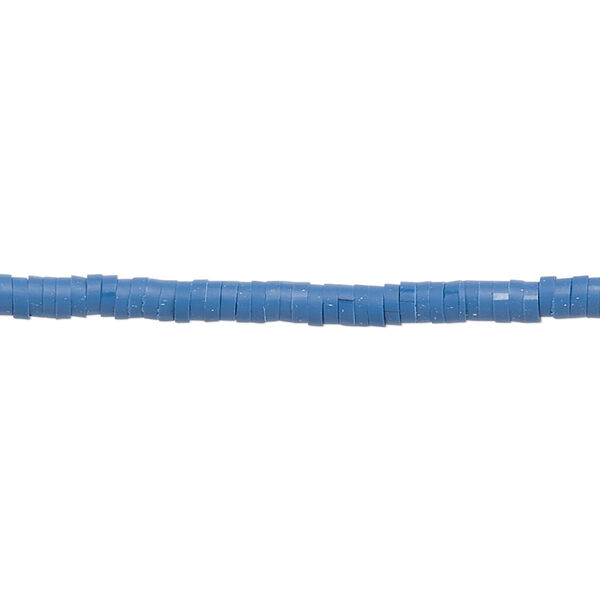Bead, polymer clay, opaque dark blue, 3x1mm heishi. Sold per pkg of (2) 15-1/2" to 16" strands. image number 0