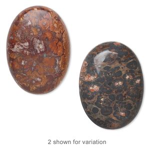 Leopardskin jasper 1pkg2, calibrated oval cab natural 30x22mm