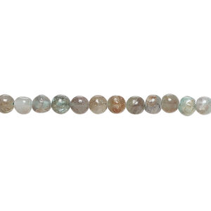 Blue apatite 1pkg1, hand-cut round bead natural, 13 inch 4-5mm