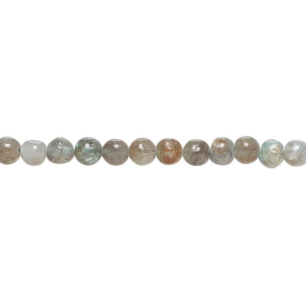 Blue apatite 1pkg1, hand-cut round bead natural, 13 inch 4-5mm image number 0