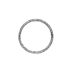 Jump ring, antiqued sterling silver, 18mm hammered round, 15.9mm inside diameter, 17 gauge. Sold per pkg of 2.