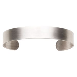 Bracelet component, cuff, antique silver-plated steel, 1/2 inch wide, adjustable from 7-1/2 to 8 inches. Sold individually.
