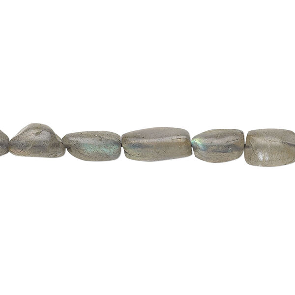 Bead, labradorite (natural), 8x5mm-11x6mm hand-cut oval, C grade, Mohs hardness 6 to 6-1/2. Sold per 14-inch strand. image number 0