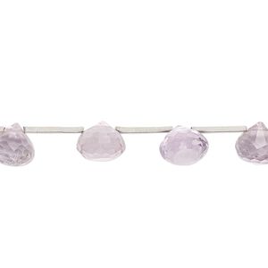 Lavender amethyst 1pkg16, hand-cut top-drilled faceted teardrop bead natural 8x6mm-9x7mm
